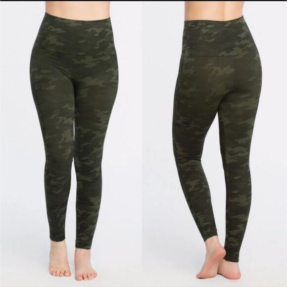 Spanx Look At Me Now Green Camo Leggings medium - Picture 2 of 7